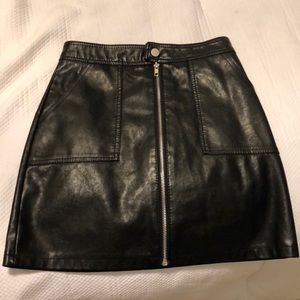 black leather skirt